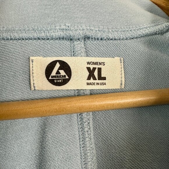 American Giant Women's Full Zip Sweatshirt Stretch Performance Sky Blue XL - Picture 2 of 5
